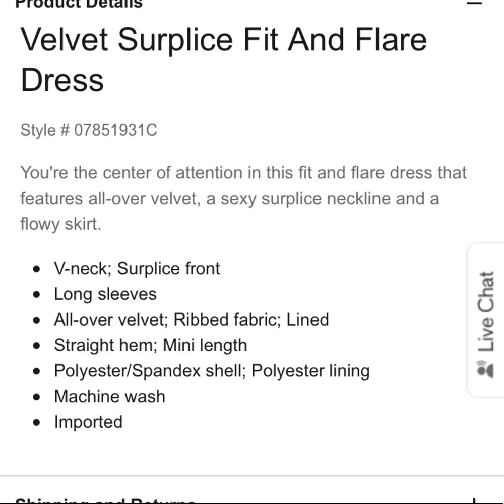 Express Velvet Fit and Flare Dress - Picture 3 of 4